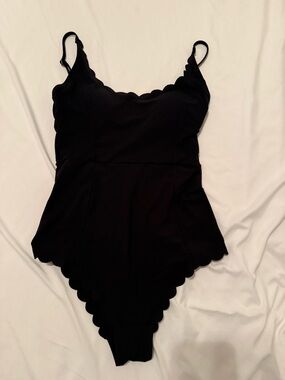 H&M Black Onepiece scalloped swimsuit